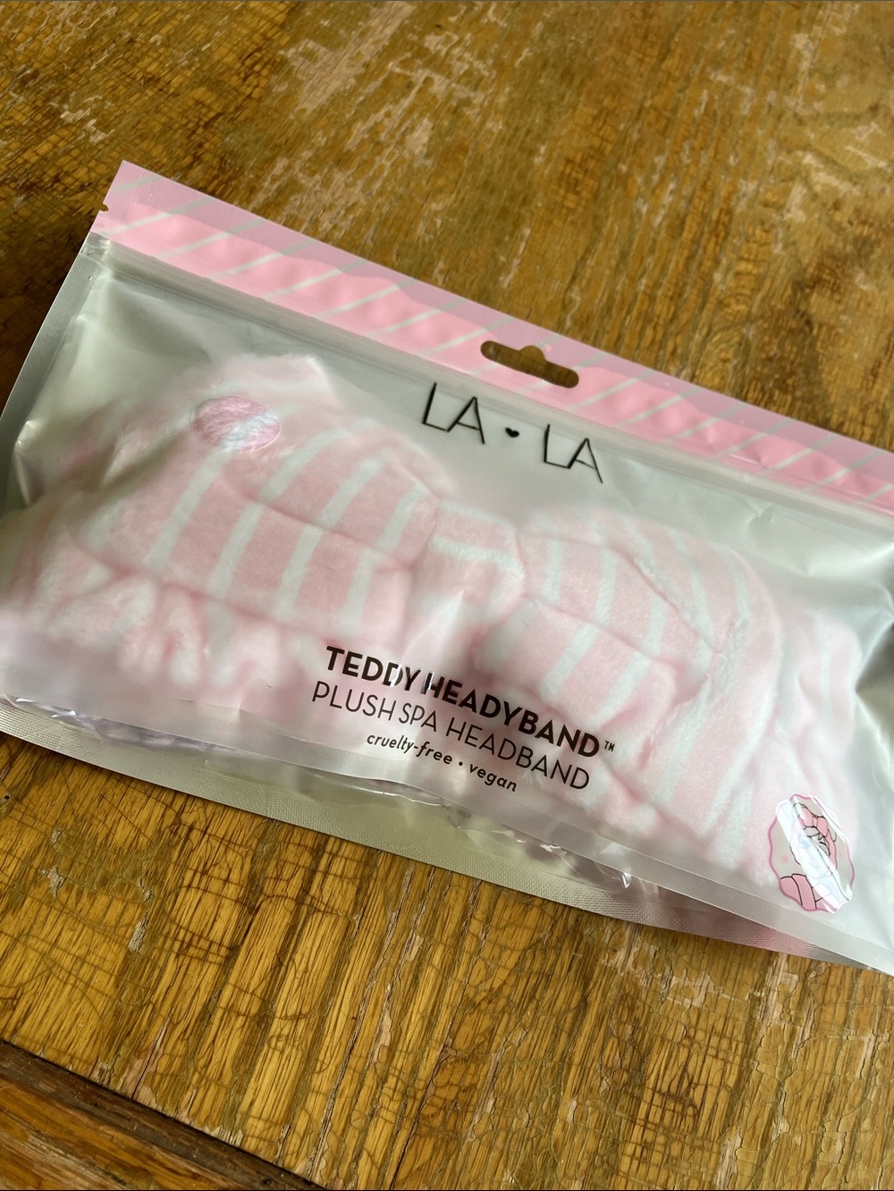 Pink Teddy Plush Spa Headband for Kids